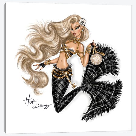 Chanel Mermaid Canvas Print #HWI268} by Hayden Williams Canvas Art