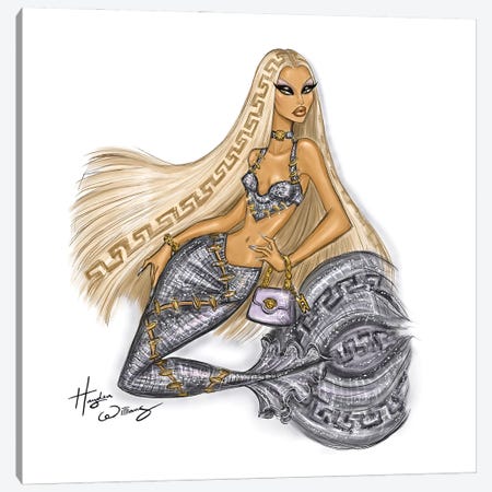 Platinum Diva Mermaid Canvas Print #HWI273} by Hayden Williams Canvas Art Print
