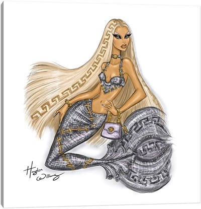 Platinum Diva Mermaid Canvas Art Print - Hayden Williams