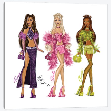 Barbie, Teresa and Christie Canvas Print #HWI279} by Hayden Williams Art Print