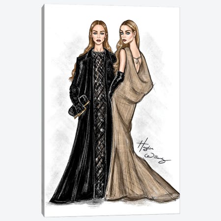 Mary-Kate And Ashley Olsen Canvas Print #HWI285} by Hayden Williams Art Print