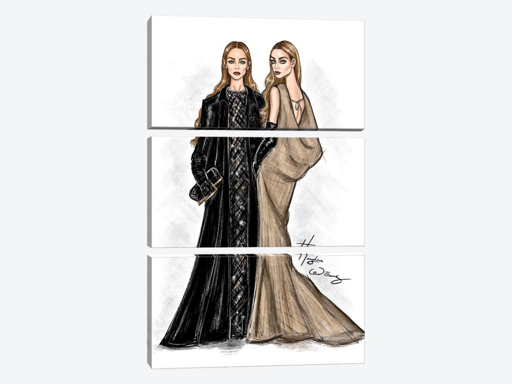 Mary-Kate And Ashley Olsen by Hayden Williams 3-piece Canvas Wall Art