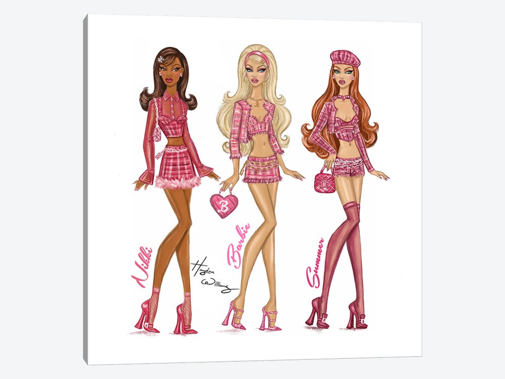 Barbiecore - Nikki, Barbie, and Summer by Hayden Williams 1-piece Canvas Print