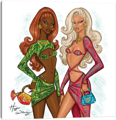 Tropical Glamour Canvas Art Print - Women's Swimsuit & Bikini Art