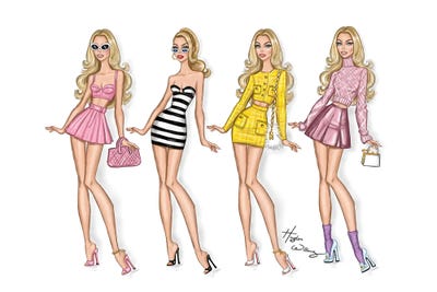 Barbie The Movie - Press Tour Look - Canvas Wall Art | Hayden Williams