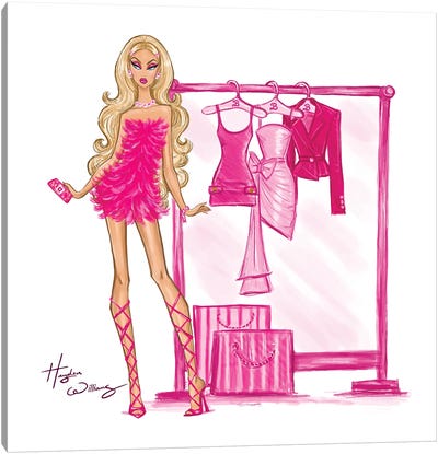 Barbie Closet Look III Canvas Art Print - Fashion Illustrations