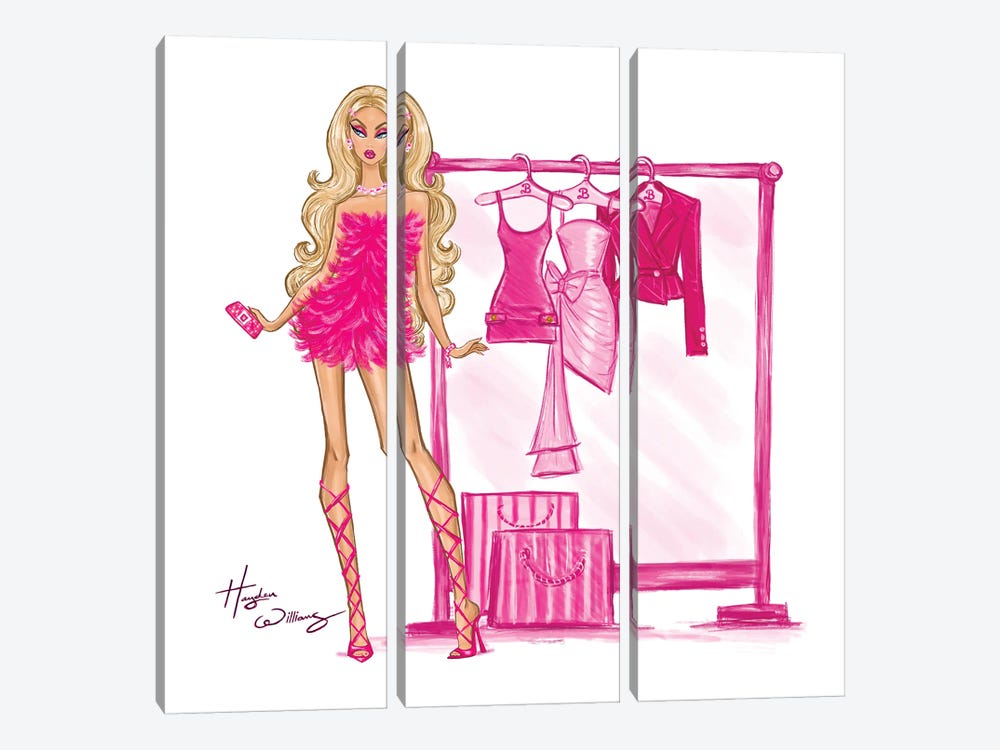 Barbie Closet Look III by Hayden Williams 3-piece Canvas Wall Art
