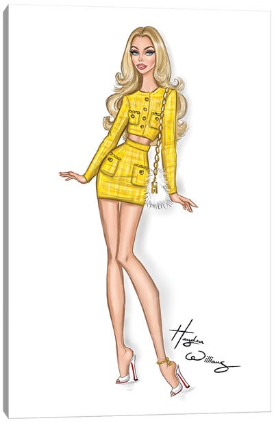Barbie Movie Press Tour Look III Canvas Art Print - Fashion Illustrations