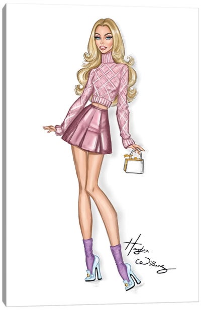 Barbie Movie Press Tour Look IV Canvas Art Print - Fashion Illustrations