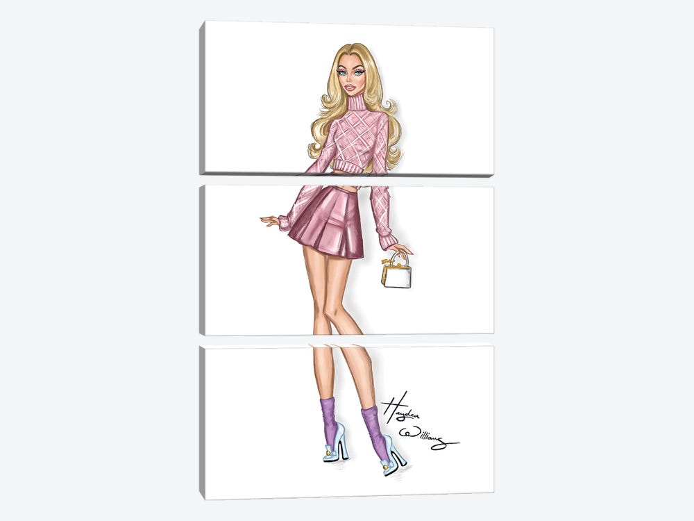 Barbie Movie Press Tour Look IV by Hayden Williams 3-piece Canvas Art Print