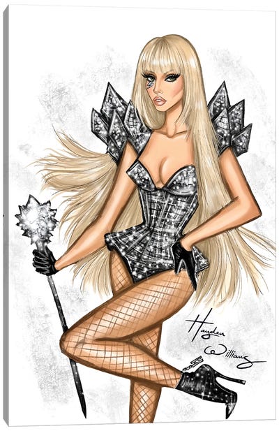 Lady Gaga 'The Fame' 15th Anniversary Canvas Art Print - Fashion Illustrations