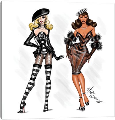 Lady Gaga and Beyoncé - Telephone Pt 2 Canvas Art Print - Lady Gaga