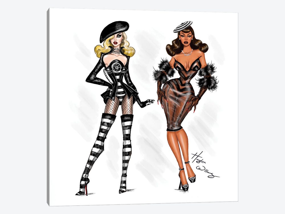 Lady Gaga and Beyoncé - Telephone Pt 2 by Hayden Williams 1-piece Canvas Art Print