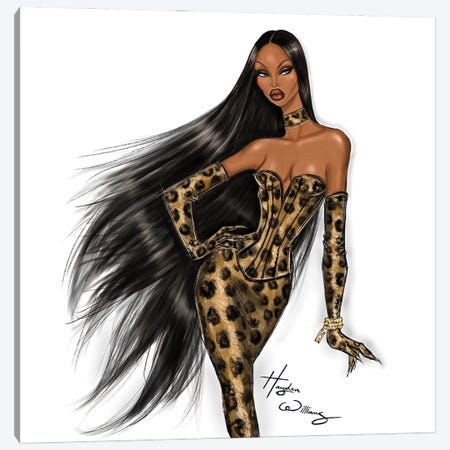 Naomi Campbell Canvas Print #HWI316} by Hayden Williams Canvas Print