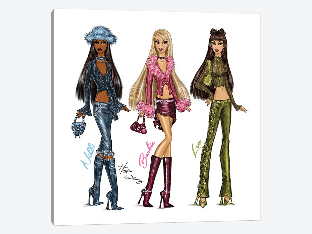 Barbie Fashion Fever - Nikki, Barbie and Lea by Hayden Williams 1-piece Canvas Art Print