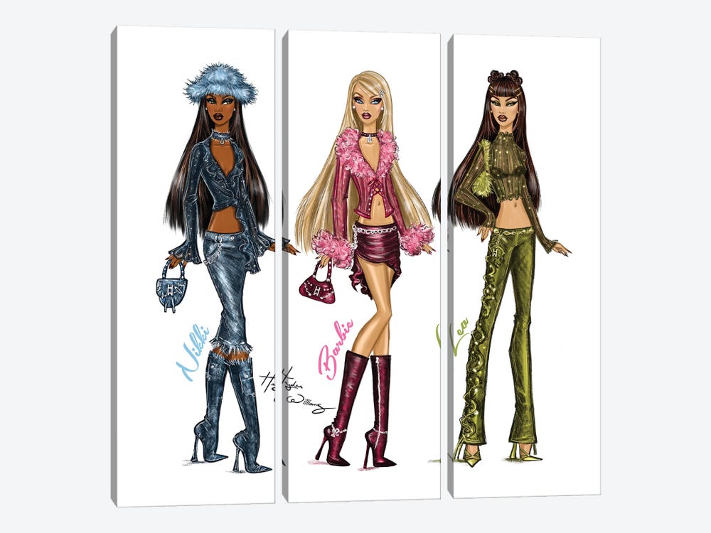 Barbie Fashion Fever - Nikki, Barbie and Lea by Hayden Williams 3-piece Art Print