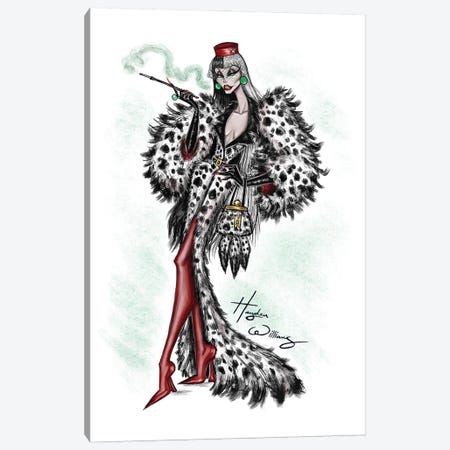 Villainous Divas Collection - Cruella de Vil Canvas Print #HWI330} by Hayden Williams Canvas Wall Art