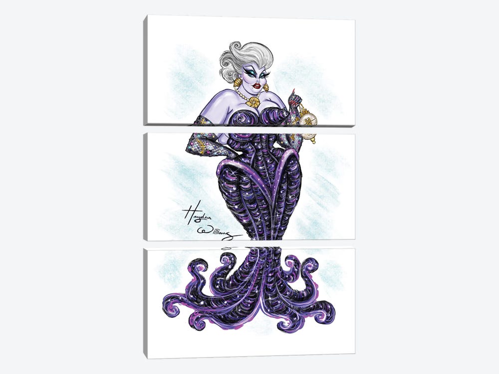 Villainous Divas Collection - Ursula by Hayden Williams 3-piece Canvas Art