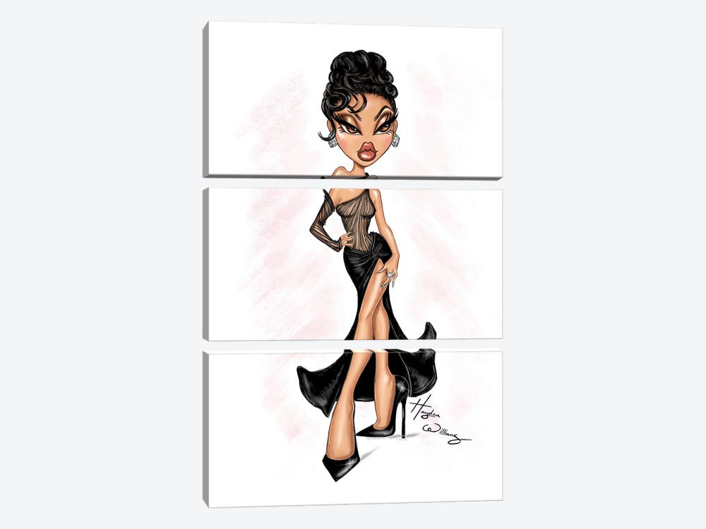Bratz x Kylie Jenner - Night Look by Hayden Williams 3-piece Canvas Print