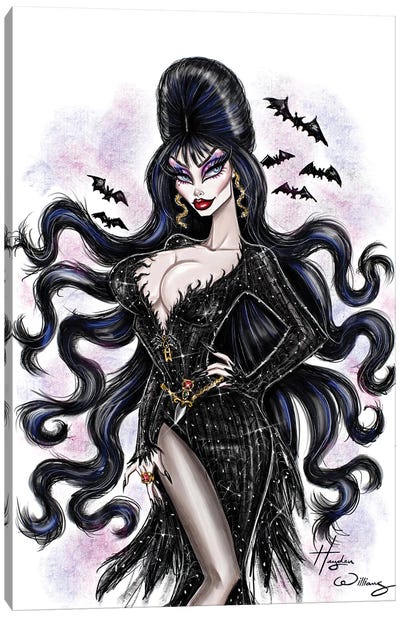 Elvira, Mistress of the Dark Canvas Art Print - Vampire Art