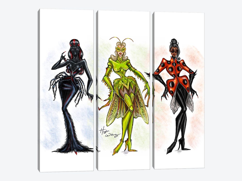 Les Insectes Collection by Hayden Williams 3-piece Canvas Print