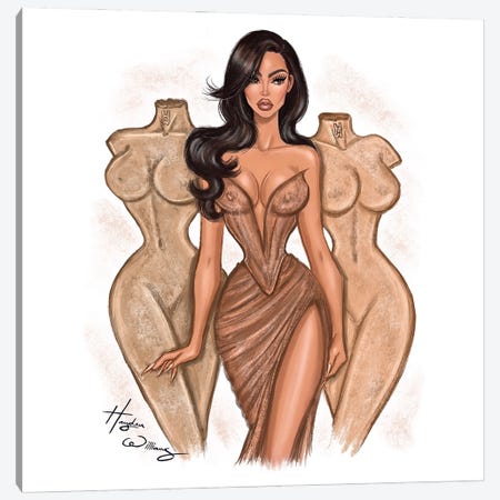 Kim Kardashian Canvas Print #HWI346} by Hayden Williams Canvas Art