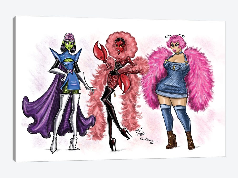 The Powerpuff Girls Villains by Hayden Williams 1-piece Canvas Art Print