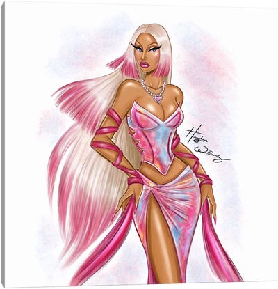 Nicki Minaj - Pink Friday 2 Canvas Art Print - Fashion Illustrations
