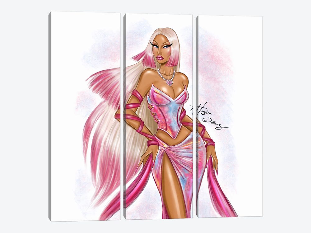 Nicki Minaj - Pink Friday 2 by Hayden Williams 3-piece Canvas Wall Art
