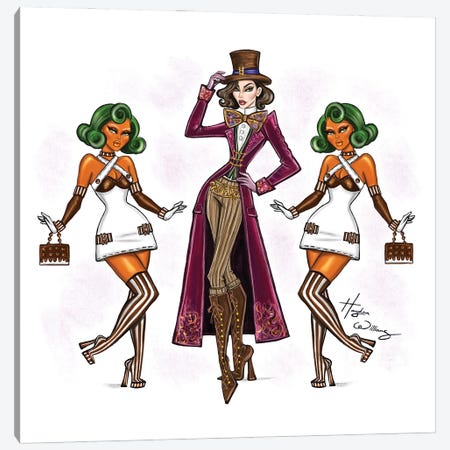 Wonka And Her Oompa Loompas Canvas Print #HWI367} by Hayden Williams Canvas Art