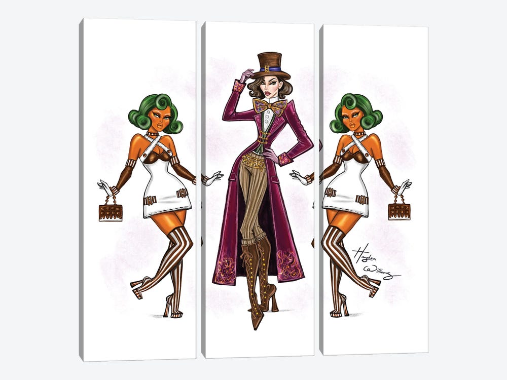 Wonka And Her Oompa Loompas by Hayden Williams 3-piece Canvas Art Print