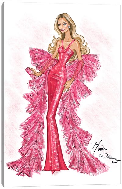 Superstar Barbie - Golden Globes 2024 Canvas Art Print - Margot Robbie