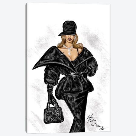 Rihanna In Dior Canvas Print #HWI376} by Hayden Williams Canvas Print