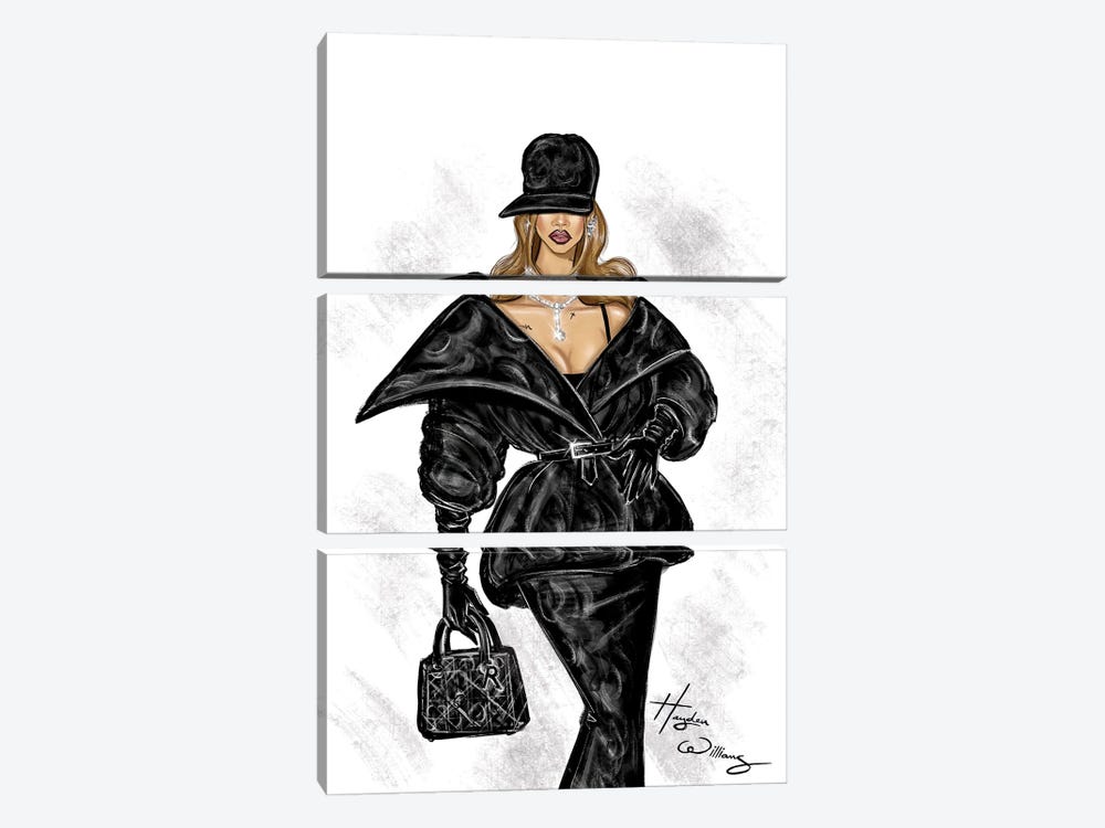 Rihanna In Dior by Hayden Williams 3-piece Canvas Print
