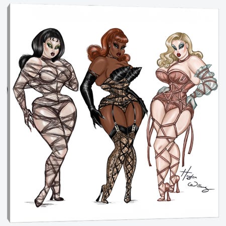 Curvaceous Beauties Canvas Print #HWI379} by Hayden Williams Canvas Art
