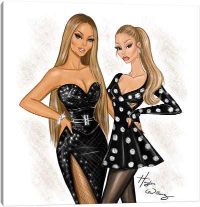 Mariah And Ariana Canvas Art Print - Hayden Williams