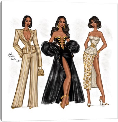 Kelly Rowland x3 Canvas Art Print - Fashion Art