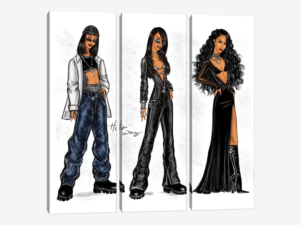 Aaliyah's Debut - 30th Anniversary by Hayden Williams 3-piece Canvas Wall Art