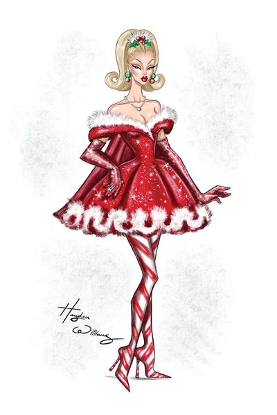 Little Red Santa Dress by Hayden Williams canvas print