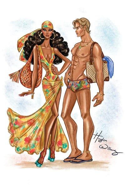 Canvas Art Prints: Beach Babes by Hayden Williams