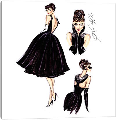 Little Black Dress Canvas Art Print - Audrey Hepburn