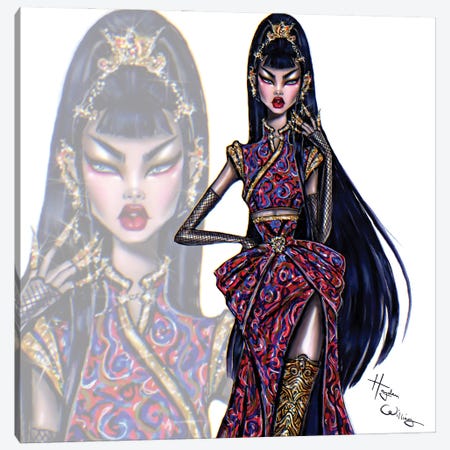Oriental Beauty Canvas Print #HWI74} by Hayden Williams Art Print
