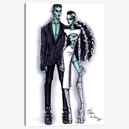 Frankenstein And His Bride Canvas Print #HWI97} by Hayden Williams Canvas Art Print