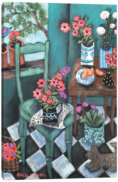 Flowery Corner Canvas Art Print - Holly Wojahn