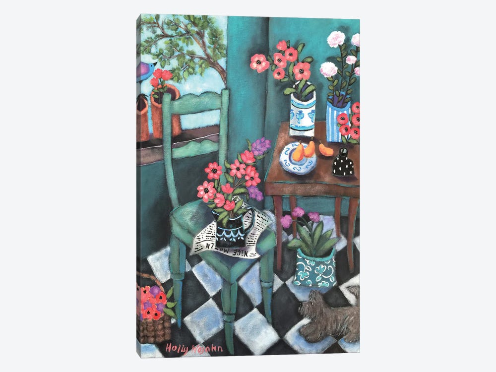 Flowery Corner by Holly Wojahn 1-piece Canvas Artwork