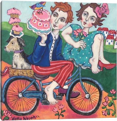 The Cake Getaway Canvas Art Print - Polka Dot Patterns