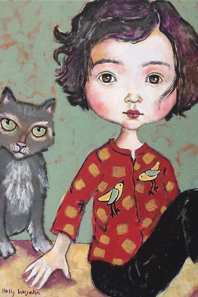 Holly Wojahn: Girl With Cat by Holly Wojahn