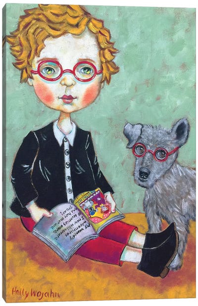 The Boy Who Loved To Read Canvas Art Print - Glasses & Eyewear Art