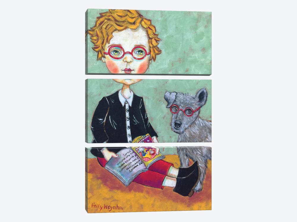 The Boy Who Loved To Read by Holly Wojahn 3-piece Canvas Art