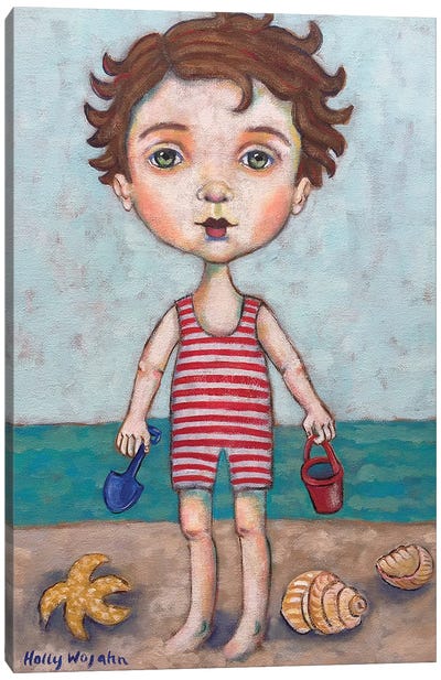 Beach Boy Canvas Art Print - Holly Wojahn